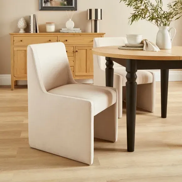Dining Chair with Padding - Natural, Fabric