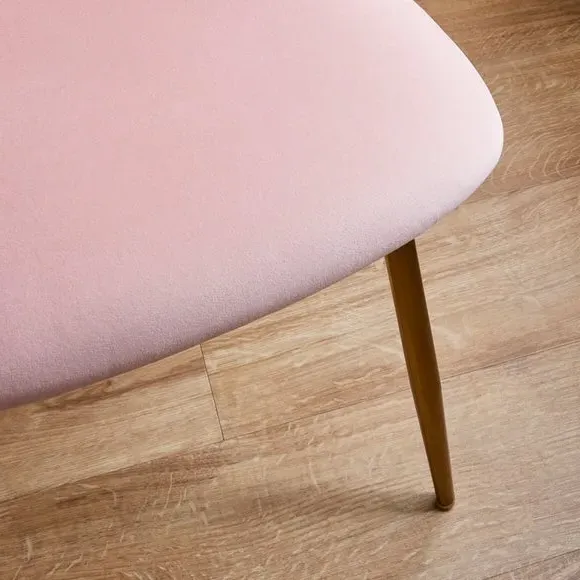 Dining Chair with Pleated Back - Blush, Velvet