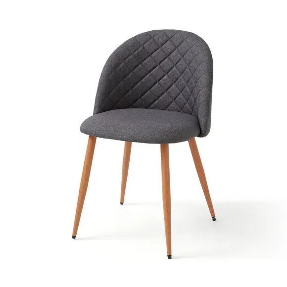 Dining Chair with Quilted Back - Charcoal, Fabric