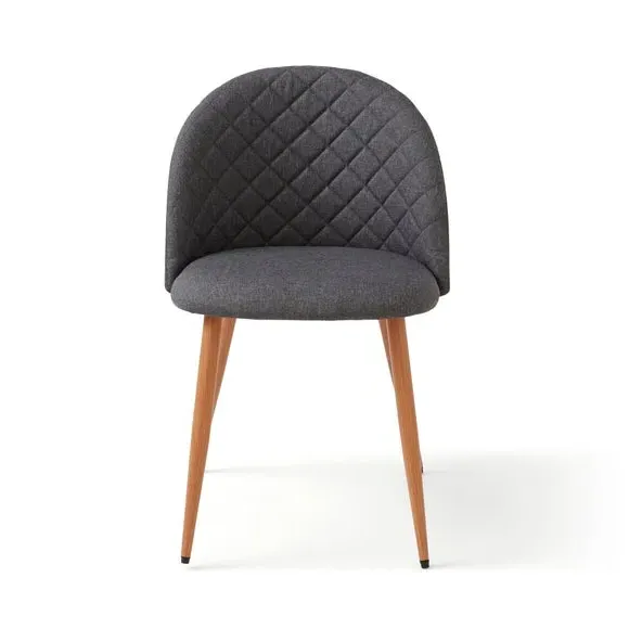 Dining Chair with Quilted Back - Charcoal, Fabric