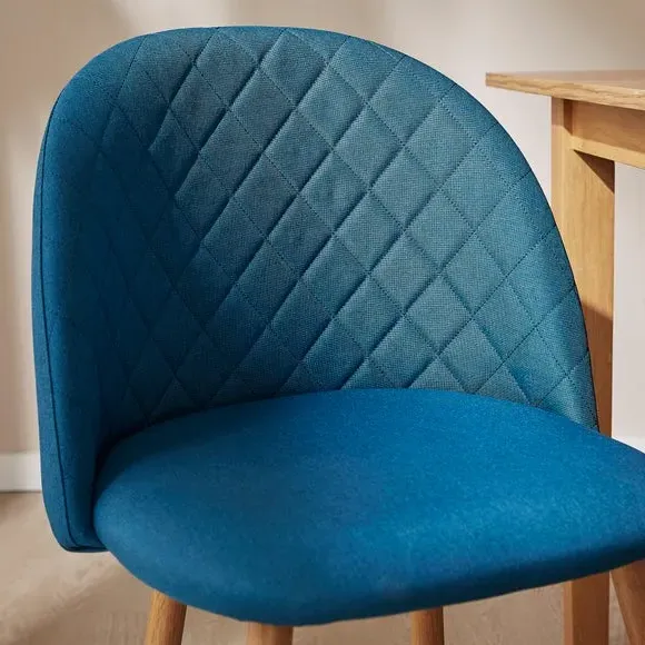 Dining Chair with Quilted Back - Teal, Fabric