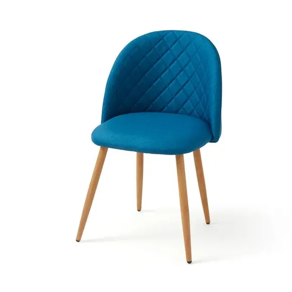 Dining Chair with Quilted Back - Teal, Fabric