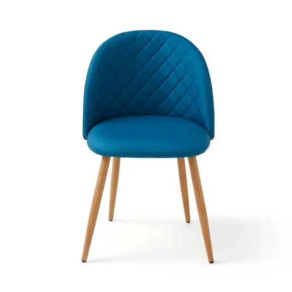 Dining Chair with Quilted Back - Teal, Fabric