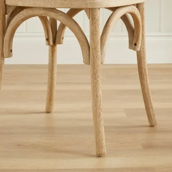Dining Chair with Rattan Back - Sage, Oak