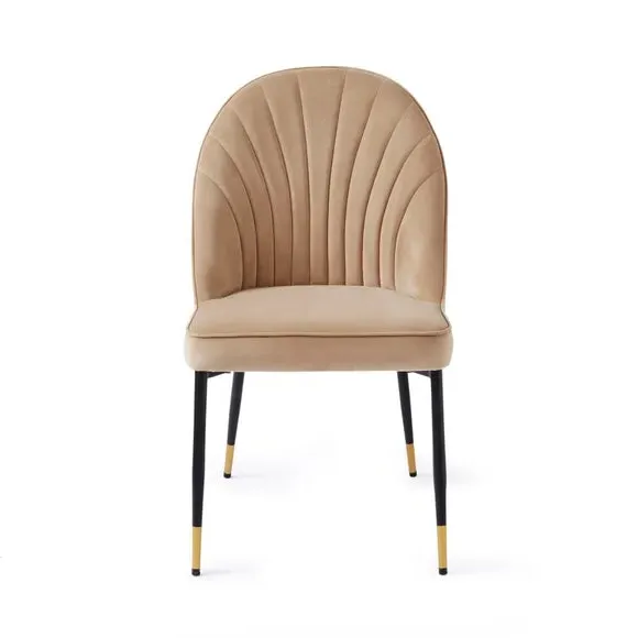 Dining Chair with Stitch Detail - Mink, Velvet