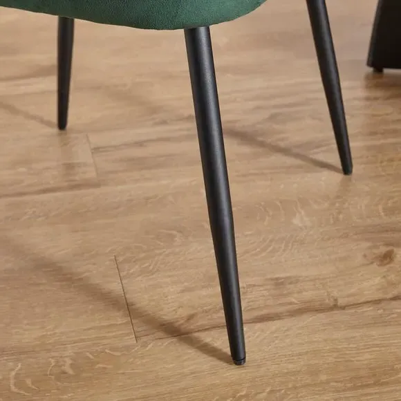 Dining Chair with Stitched Back - Green, Velvet