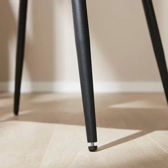 Dining Chair with Stitched Back - Grey, Faux Leather