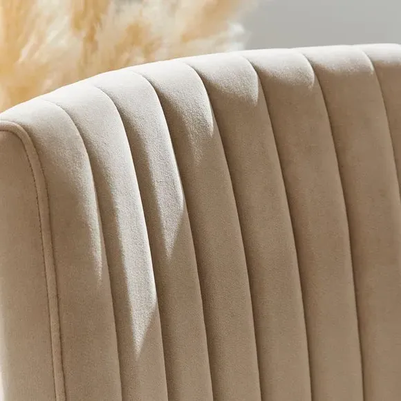 Dining Chair with Stitched Back - Mink, Velvet