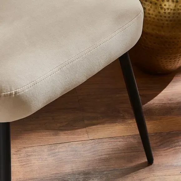 Dining Chair with Stitched Back - Mink, Velvet