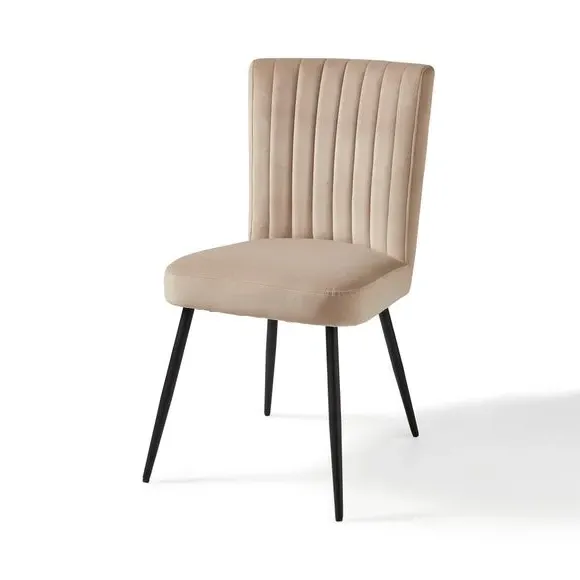 Dining Chair with Stitched Back - Mink, Velvet