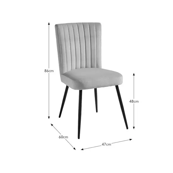 Dining Chair with Stitched Back - Mink, Velvet