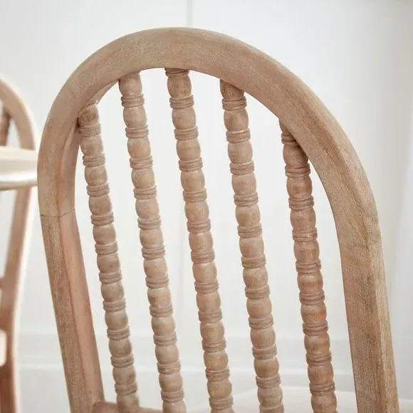 Dining Chair with Upholstery - Light Wood, Mango
