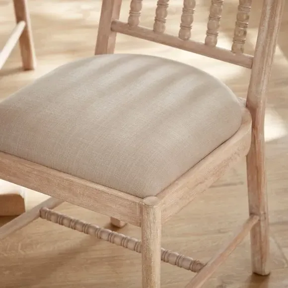 Dining Chair with Upholstery - Light Wood, Mango
