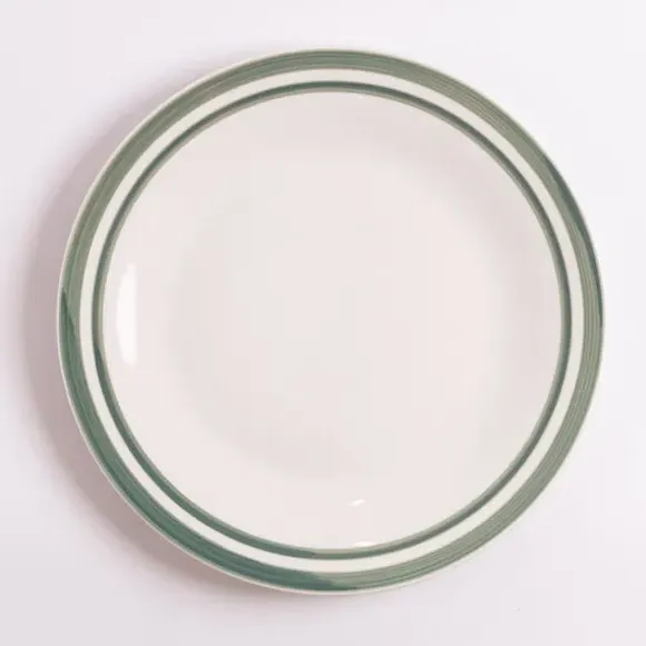Dinner Plate Hand-Painted Design - Green, Porcelain