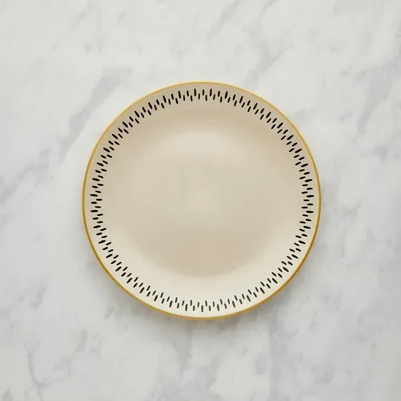 Dinner Plate with Dashed Pattern - Ochre, Stoneware