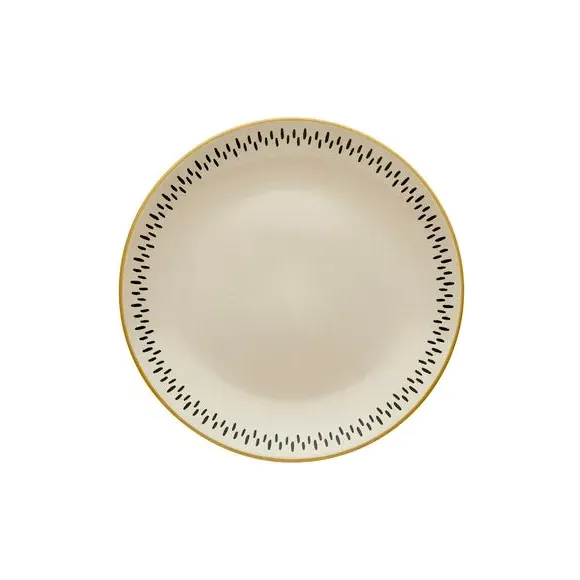 Dinner Plate with Dashed Pattern - Ochre, Stoneware image