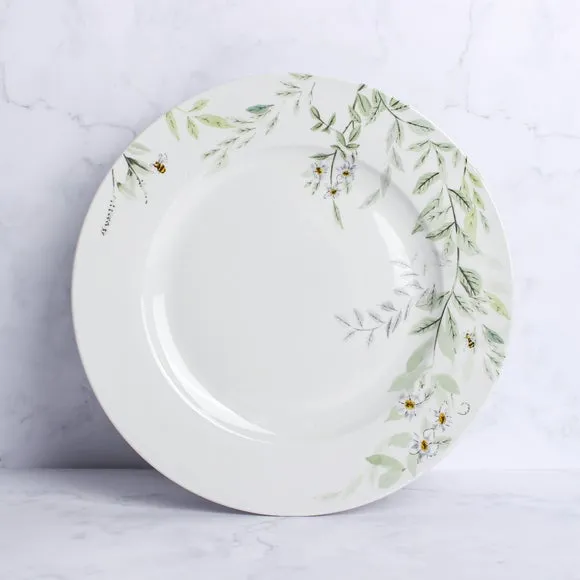 Dinner Plate with Floral Design - Sage, Porcelain image