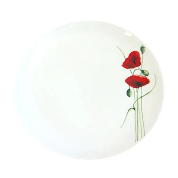Dinner Plate with Floral Design - White, Porcelain image