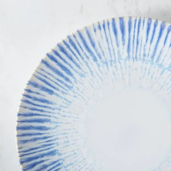 Dinner Plate with Reactive Glaze - Blue, Stoneware