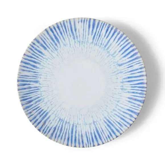 Dinner Plate with Reactive Glaze - Blue, Stoneware