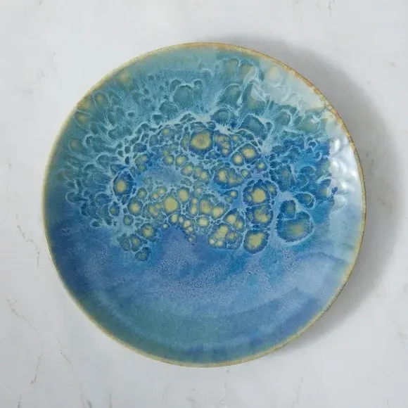 Dinner Plate with Reactive Glaze - Blue, Stoneware image
