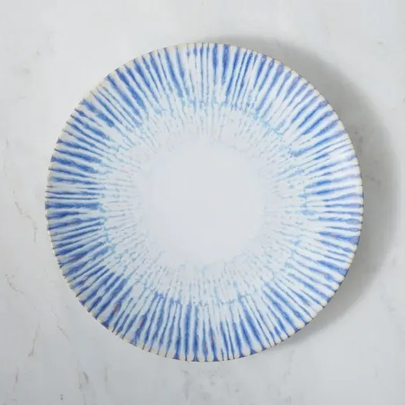 Dinner Plate with Reactive Glaze - Blue, Stoneware
