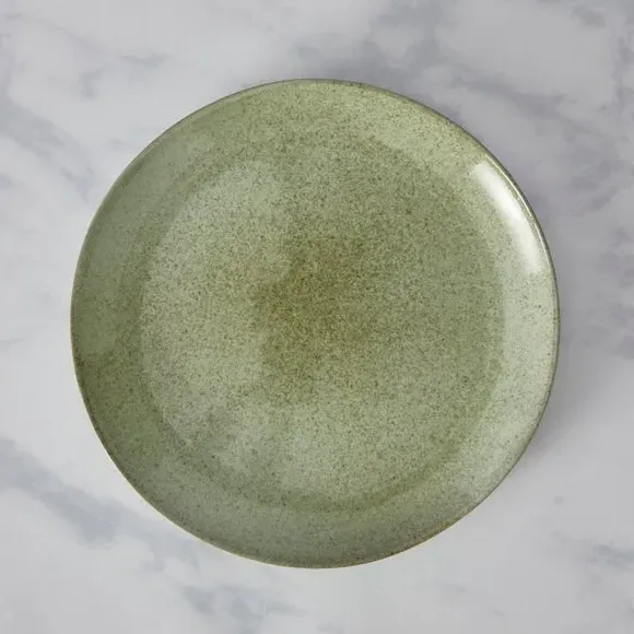 Dinner Plate with Reactive Glaze - Sage, Stoneware