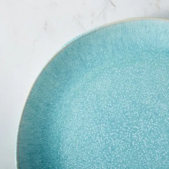 Dinner Plate with Reactive Glaze - Teal, Stoneware
