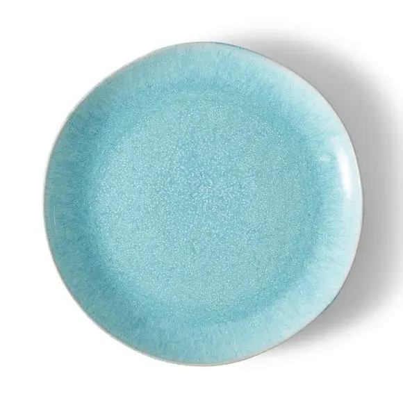 Dinner Plate with Reactive Glaze - Teal, Stoneware