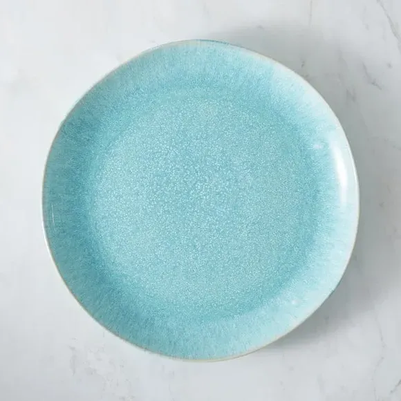 Dinner Plate with Reactive Glaze - Teal, Stoneware