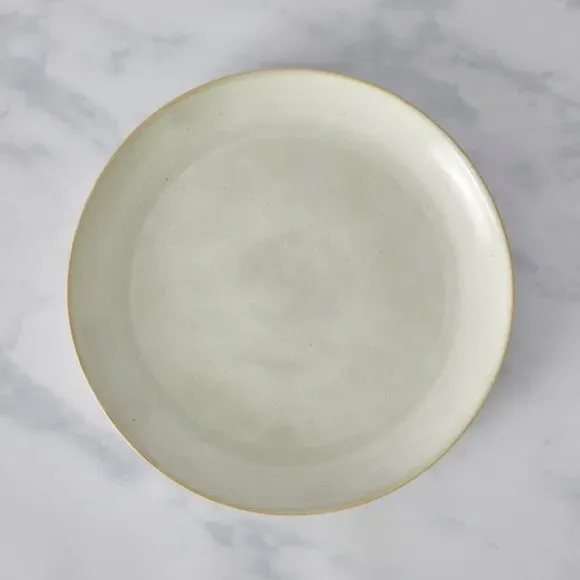 Dinner Plate with Reactive Glaze - White, Stoneware