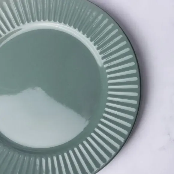 Dinner Plate with Ribbed Edge - Forest, Stoneware