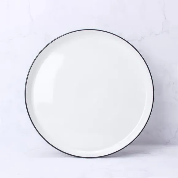 Dinner Plate with Rim Detail - Charcoal, Porcelain image