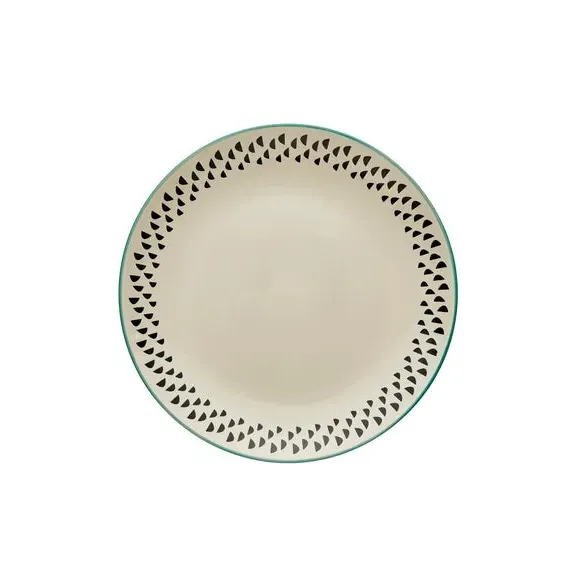 Dinner Plate with Triangular Pattern - Teal image