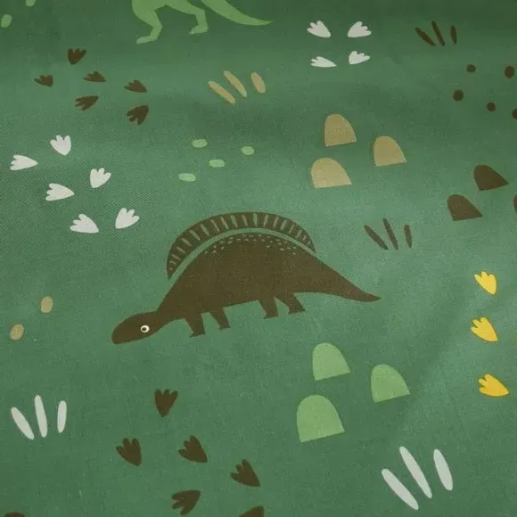 Dino Duvet Cover Set - Green, Polycotton