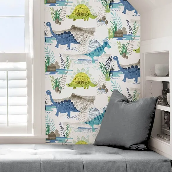 Dino Self Adhesive Wallpaper - Multicolor
