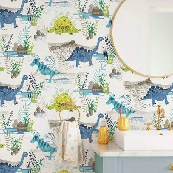 Dino Self Adhesive Wallpaper - Multicolor