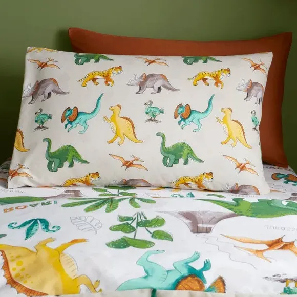 Dinosaur Duvet Cover Set - Multicolor, Polycotton