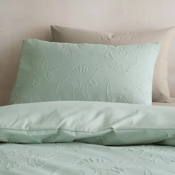 Dinosaur Duvet Cover Set - Sage, Polyester
