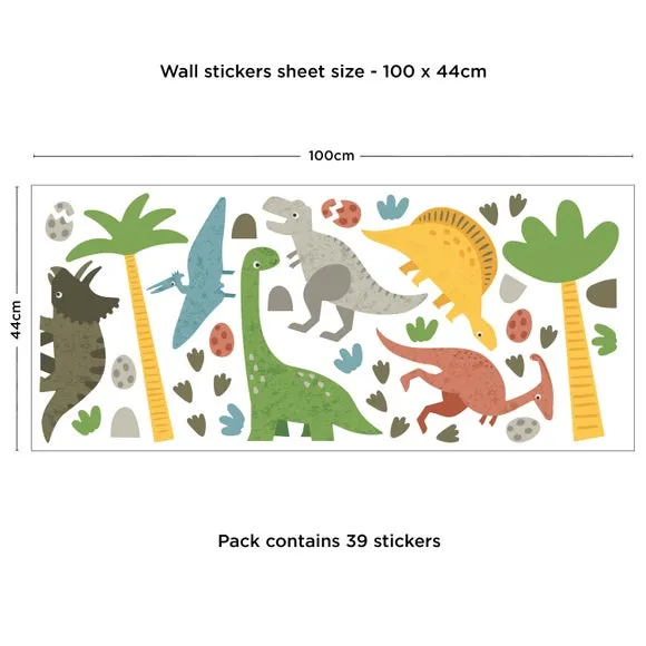 Dinosaur Wall Stickers - Multicolor, Self-Adhesive