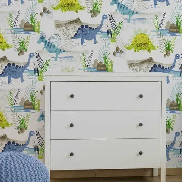 Dinosaur Wallpaper Roll - Multicolor, Paper image
