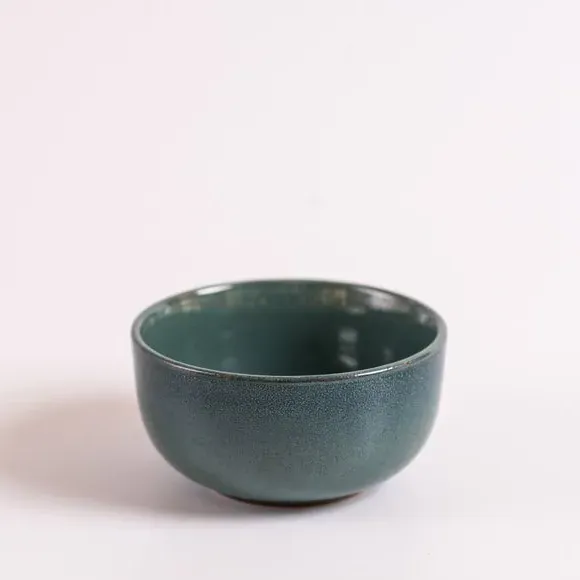 Dip Bowl with Reactive Glaze - Blue, Ceramic
