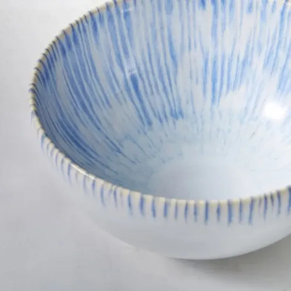 Dip Bowl with Reactive Glaze - Blue, Stoneware