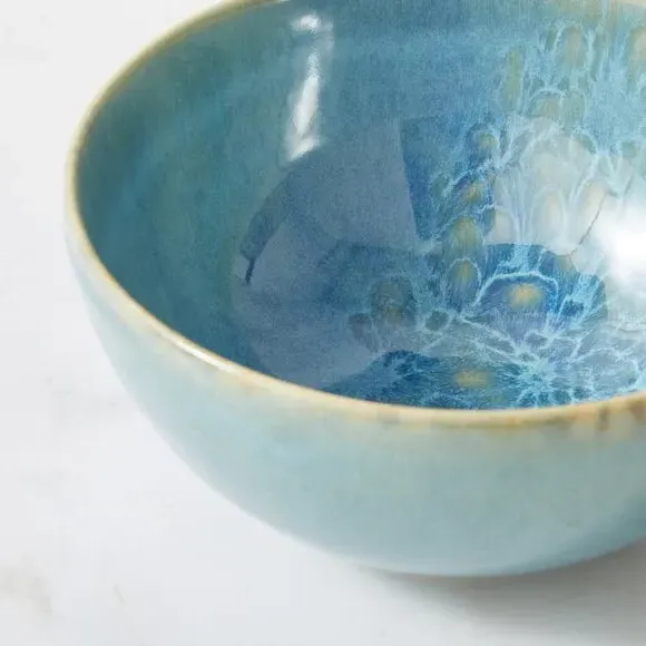 Dip Bowl with Reactive Glaze - Blue, Stoneware