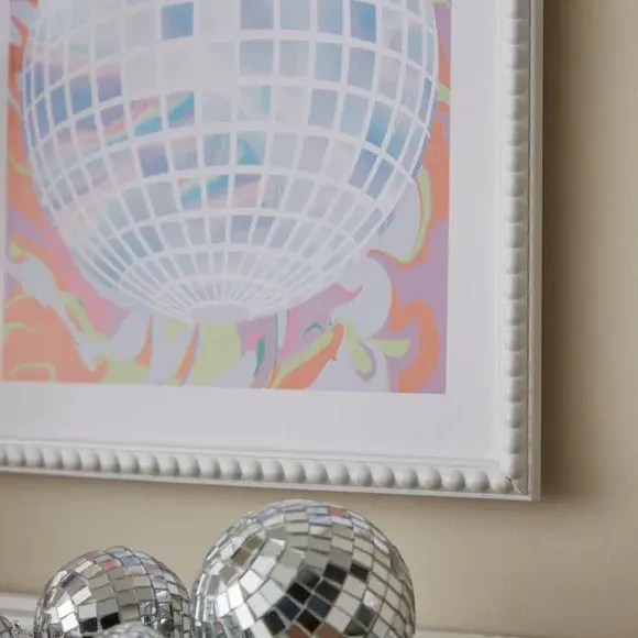 Disco Ball Framed Print - Multicolor