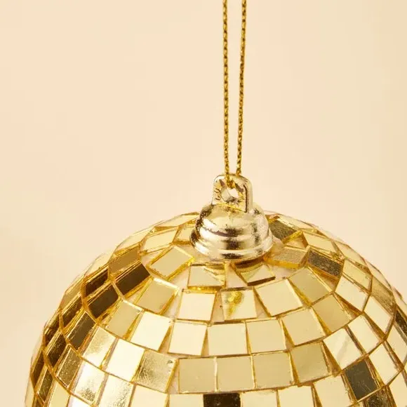 Disco Ball Hanging Decoration - Gold, Mirror