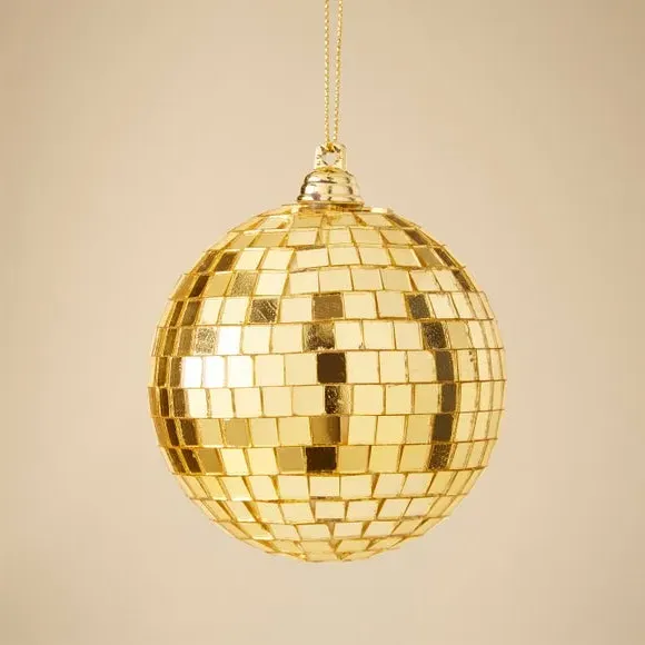 Disco Ball Hanging Decoration - Gold, Mirror