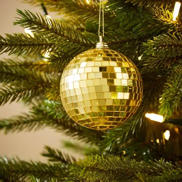 Disco Ball Hanging Decoration - Gold, Mirror