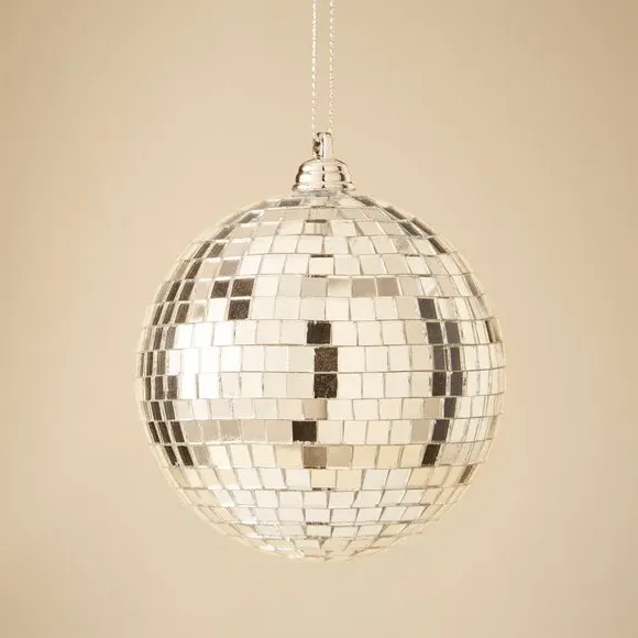 Disco Ball Hanging Decoration - Silver, Mirror