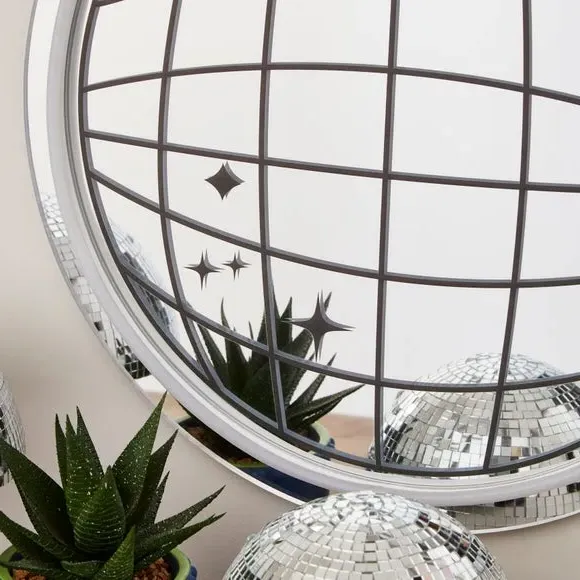 Disco Ball Neon Sign with Mirror Effect - White